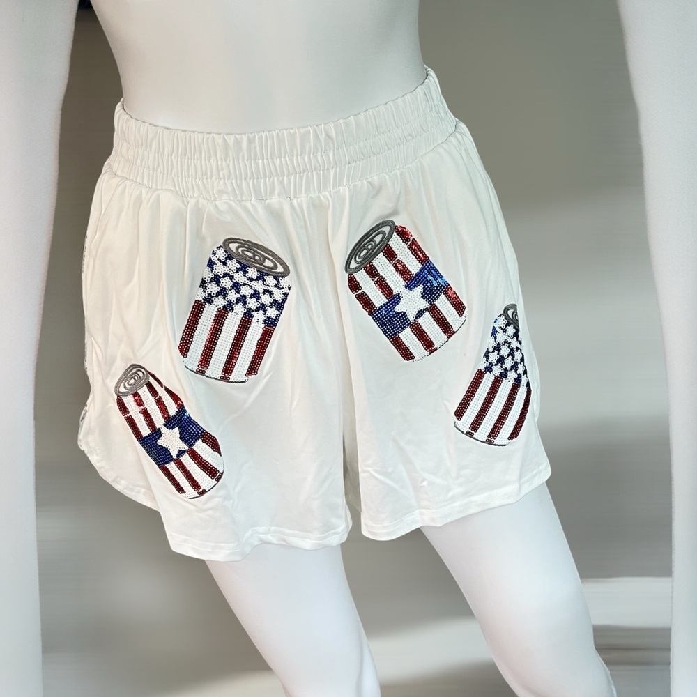 Cutest patriotic sequin “can” two piece short set S M L XL - Picture 10 of 12